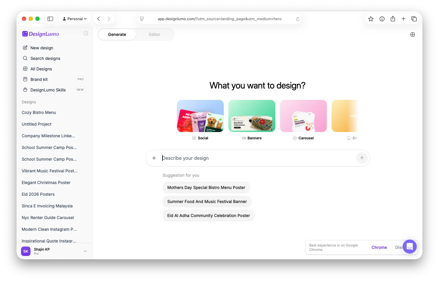 DesignLumo screenshot 1