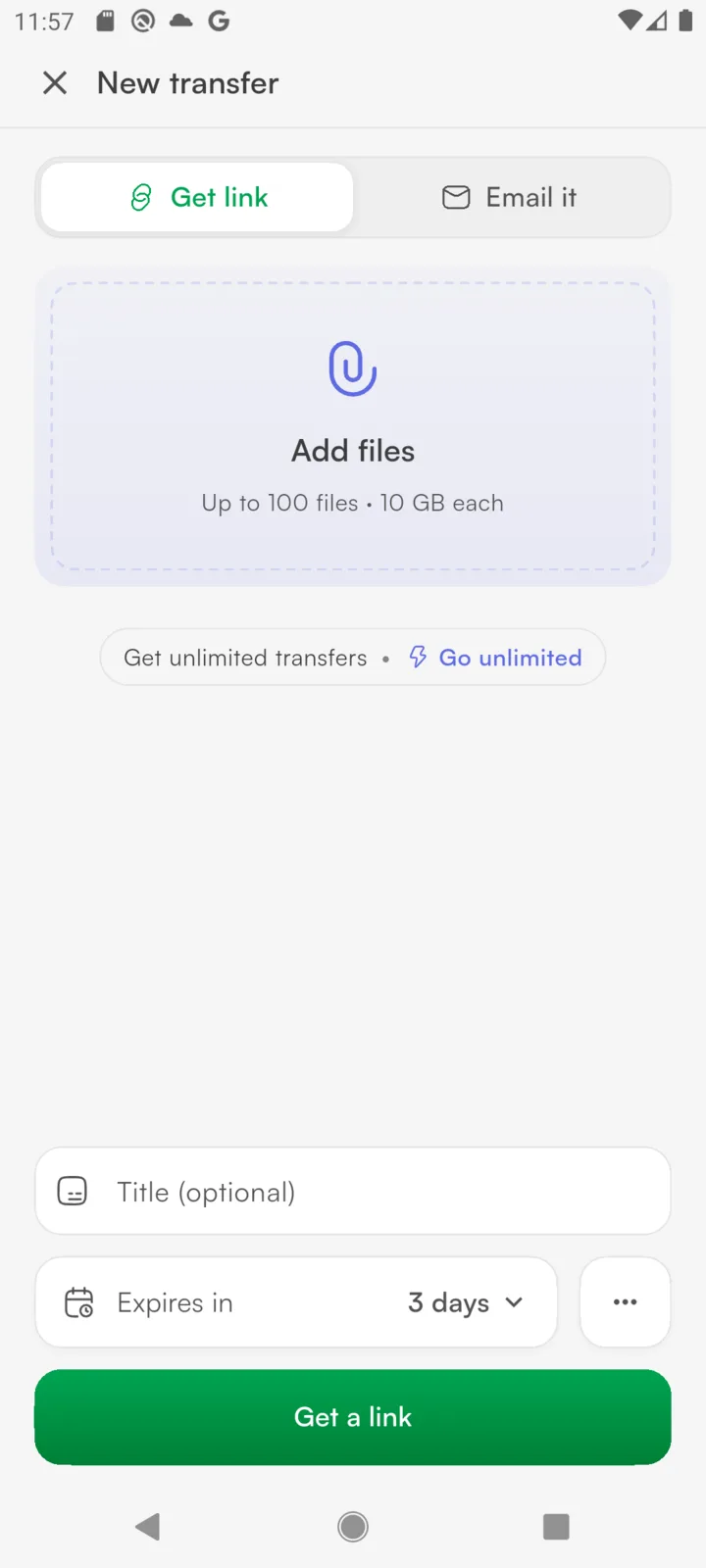 LargeFileTransfer Android app screenshot 3