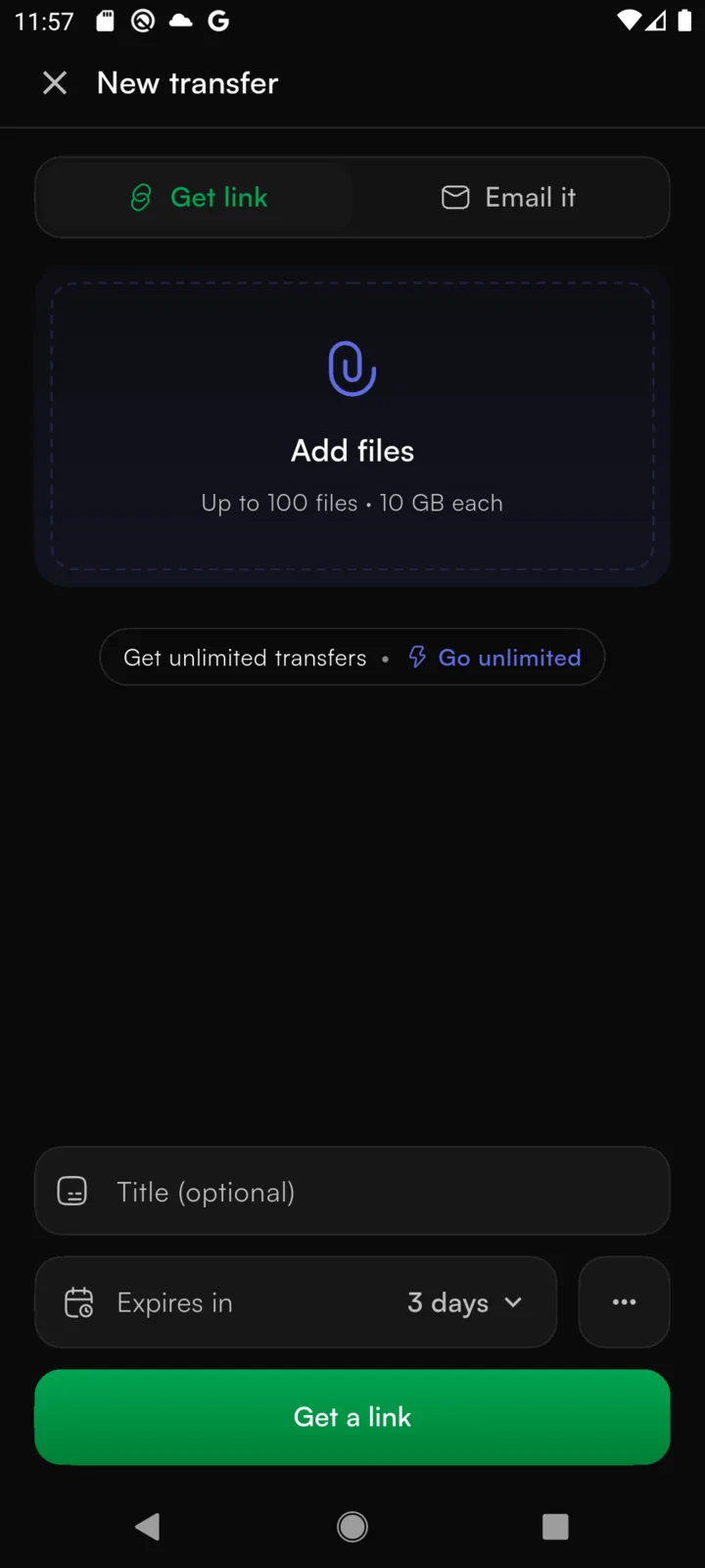 LargeFileTransfer Android app screenshot 5